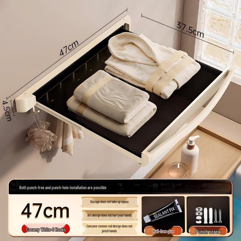 Скрытая складная выдвижная настенная полка для ванной комнаты LISM