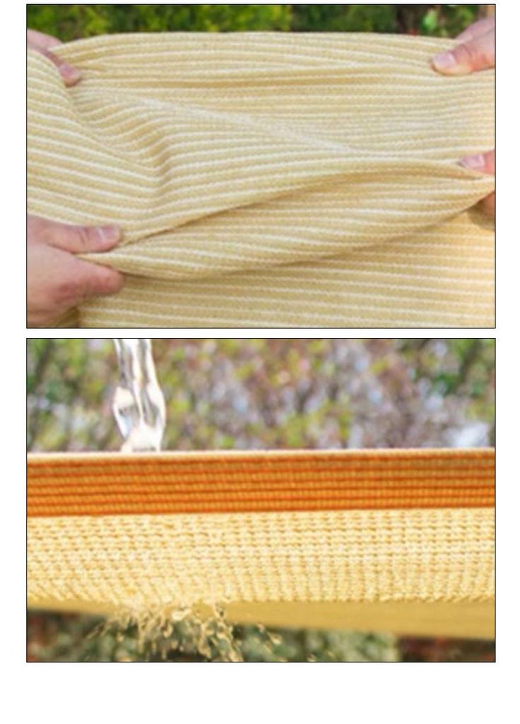 Beige Sunshade Net – Dense, Thickened Light Blocking Net with Edge Binding and Holes for Courtyard Sun Protection