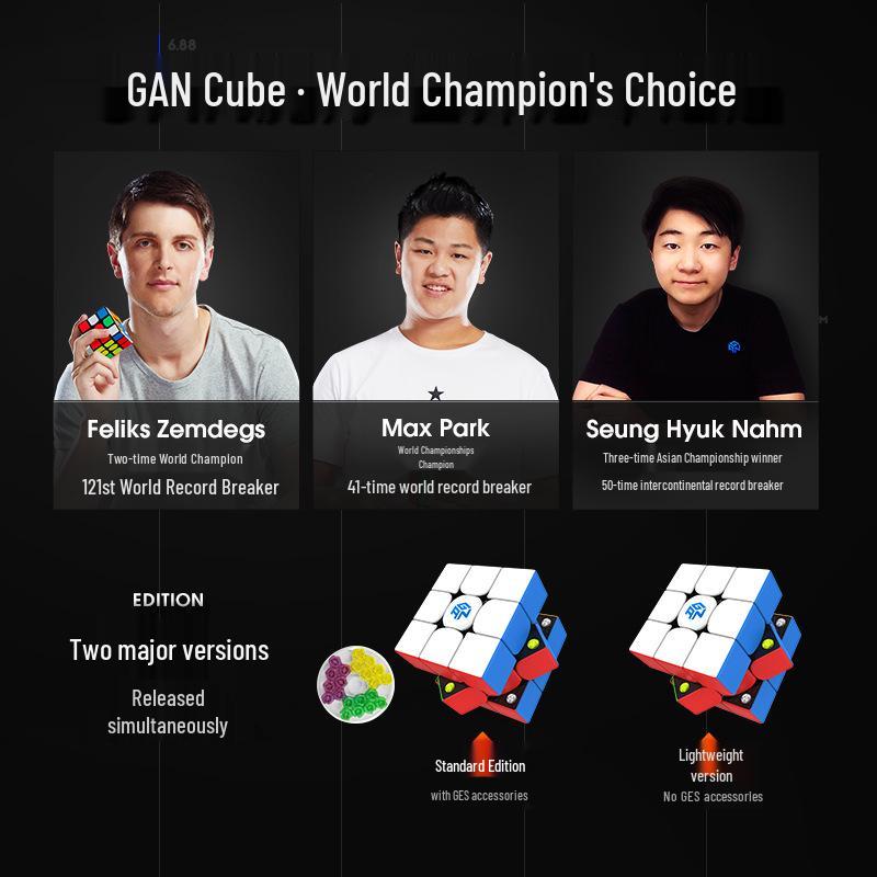 GANCUBE 356M 3x3 Magnetic Speed Cube - Professional Competition Speed, 4-Axis Distance, Matte Surface