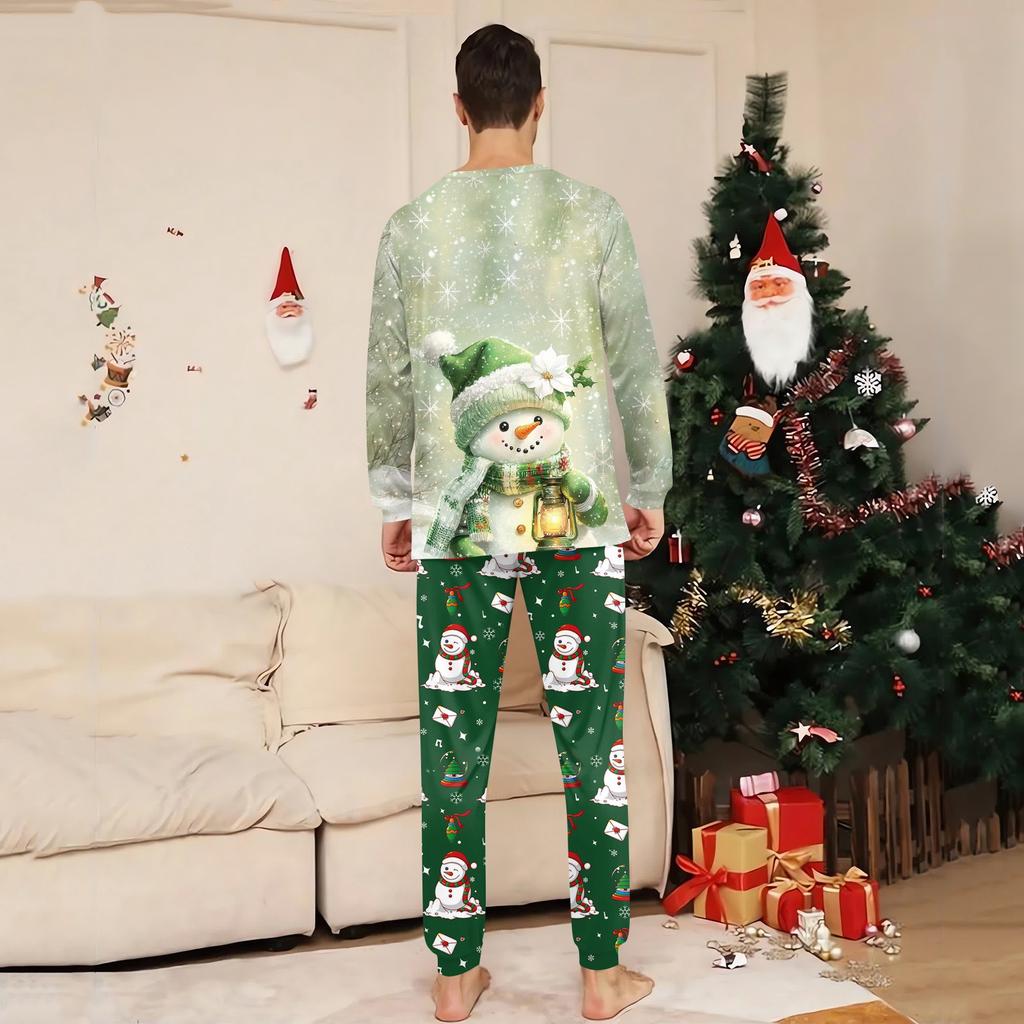 Family Matching Print Sets Pajamas Loungewear Outfits Family Matching Long Sleeve Tops+Pants Set