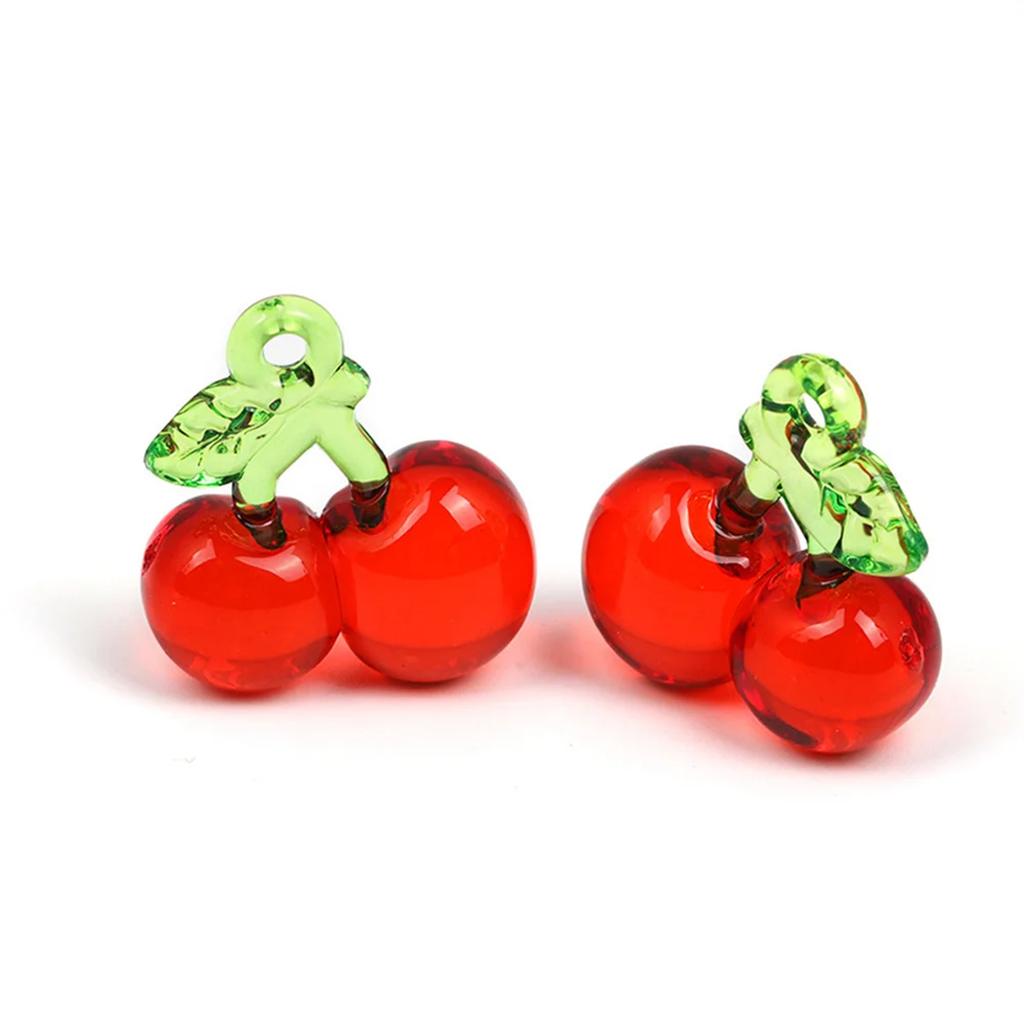 CH57 5Pcs Acrylic Fruit Strawberry Beads Beautiful Beads Transparent Handmade Diy Necklace Jewelry Handmade Beads Accessories