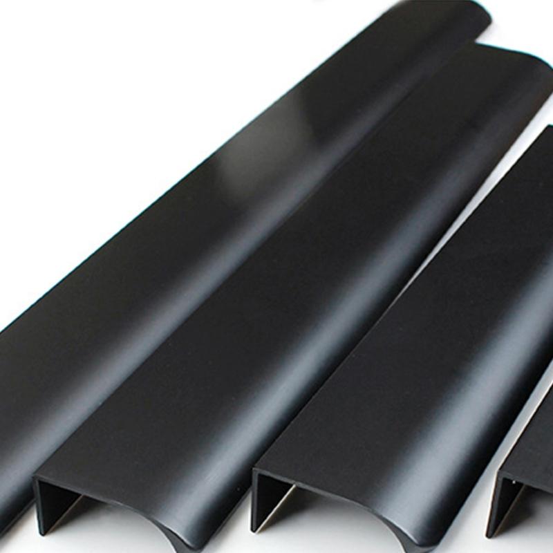 Aluminum Alloy Cabinet Drawer Handle Modern Furniture Hidden Long Handle Mount Finger Edge Pulls Nordic Concealed Handle