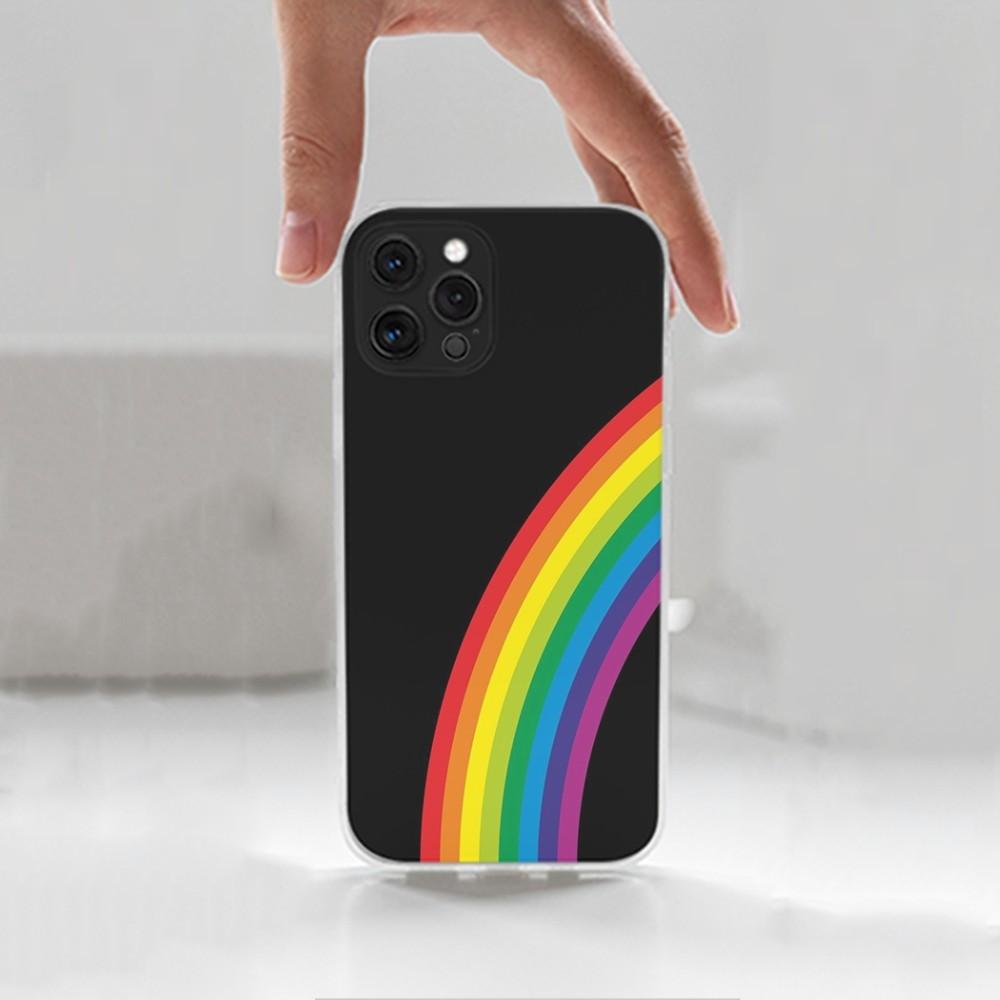 L-Lesbian LGBT Rainbow Pride Phone For iPhone 16,15,14,13,12,11 Plus,Pro,Max,XR,XS,X,7,8 Plus,SE,Mini,Transparent,Silicone Case