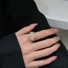 Party Jewelry Windmill Women Finger Rings Four-leaf Clover Rings Korean Style Spinning Zircon Rings