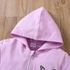 Giacca con Cappuccio Primavera Autunno da Ragazza Manica Lunga con Stampa Farfalle Zip Up Felpa con Cappuccio Cappotto
