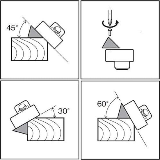 KAKURI 12619 Interchangeable Blade Chamfering Degree for Easy Blade Ideal for DIY and Other Crafts Planer, Plane, 30/45/60 Angle, Screw-Type