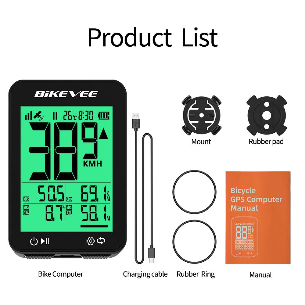 

Bike Computer GPS Wireless Digital Cycling Computer Smart Multi-Functional Bicycle Speedometer Odometer Outdoor Cycling Computer BKV-3101GN-A