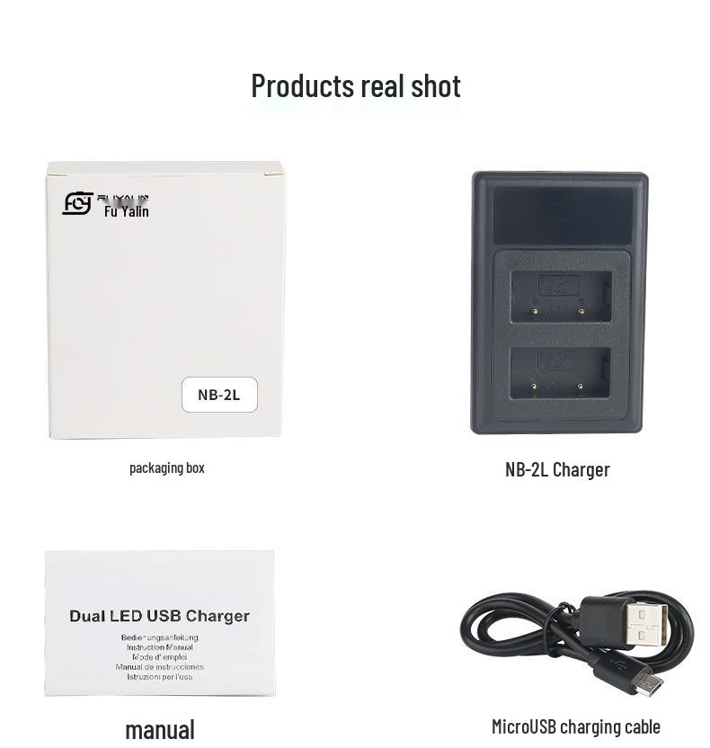 NB2L Dual USB Charger for Canon 350D, G7, G9, S30, S40, S50, S70, S80