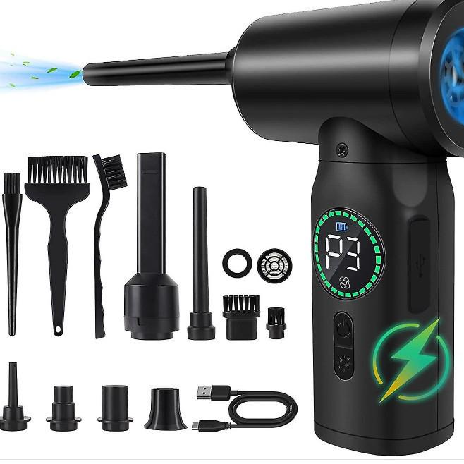 Wireless Portable Car & Household Vacuum Cleaner with Blowing and Suction, Multifunctional Inflator Pump