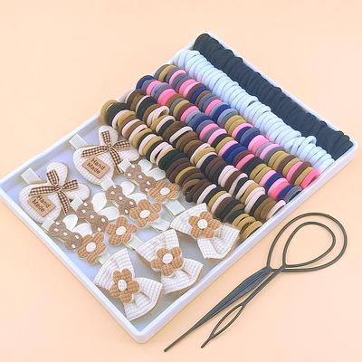 Haargummi-Set, Haargummis für Mädchen, elastische Pferdeschwanzclips, Haargummis, spurlose Haarbänder