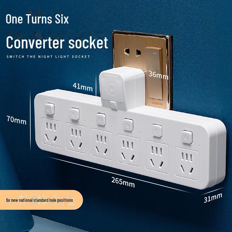 Multi-Function USB Wireless Converter: Home Office Socket Board with Night Light
