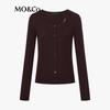 MO&Co. Merino Wool Slim Fit Knit Cardigan