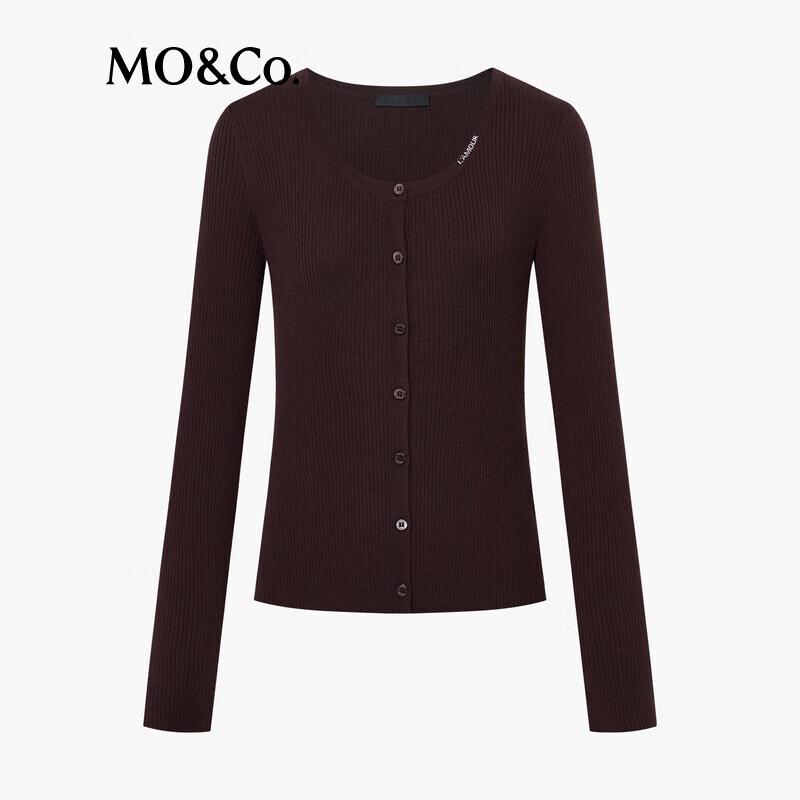 MO&Co. Merino Wool Slim Fit Knit Cardigan