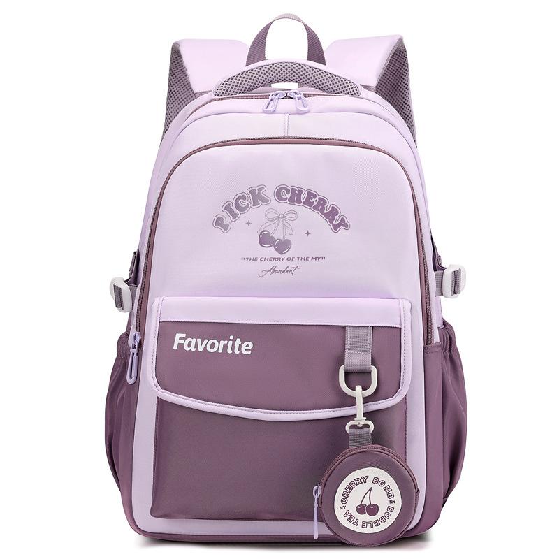 

Винтажный универсальный рюкзак для снижения нагрузки, студенческий стиль, для учеников средней и старшей школы, школьная сумка для девочек фиолетовый