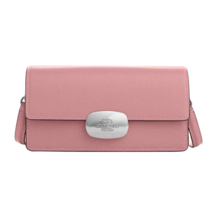 Coach Eliza 19 Solid Color Detachable Shoulder Strap Logo Leather Shoulder Crossbody Bag Small Women shoulder bags Pink CP045-SVOUS Basic Set (Bag+Dust Bag)