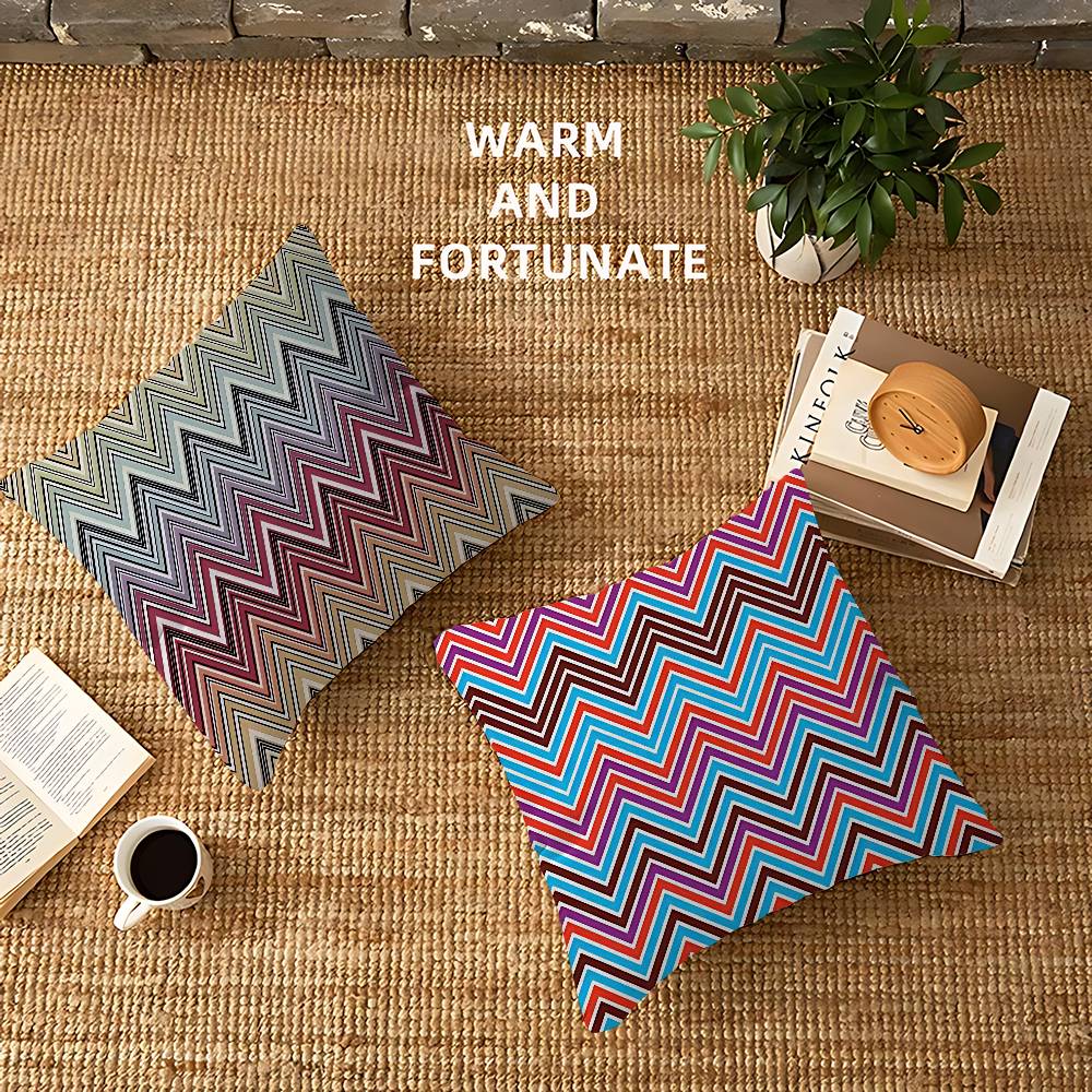 Geometric Zig Zag Wave Cushion Cover Polyester Sofa Cushions Decorative Throw Pillows Home Decoration Pillowcover