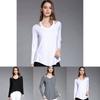 Simple Solid Color Off Shoulder Design Women Long Sleeved Top For Fall Comfort