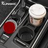 Real Soft Carbon Fiber Car Water Cup Pad Non-slip Universal Rubber Mat For Car Drink Coffe Bottle Holder Coaster Accessories