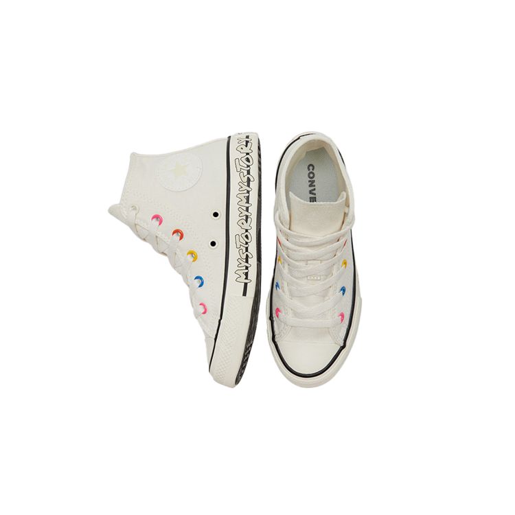 Converse All Star Chuck Taylor Canvas High Top Sneakers Kids Sneakers Off-White 370399c