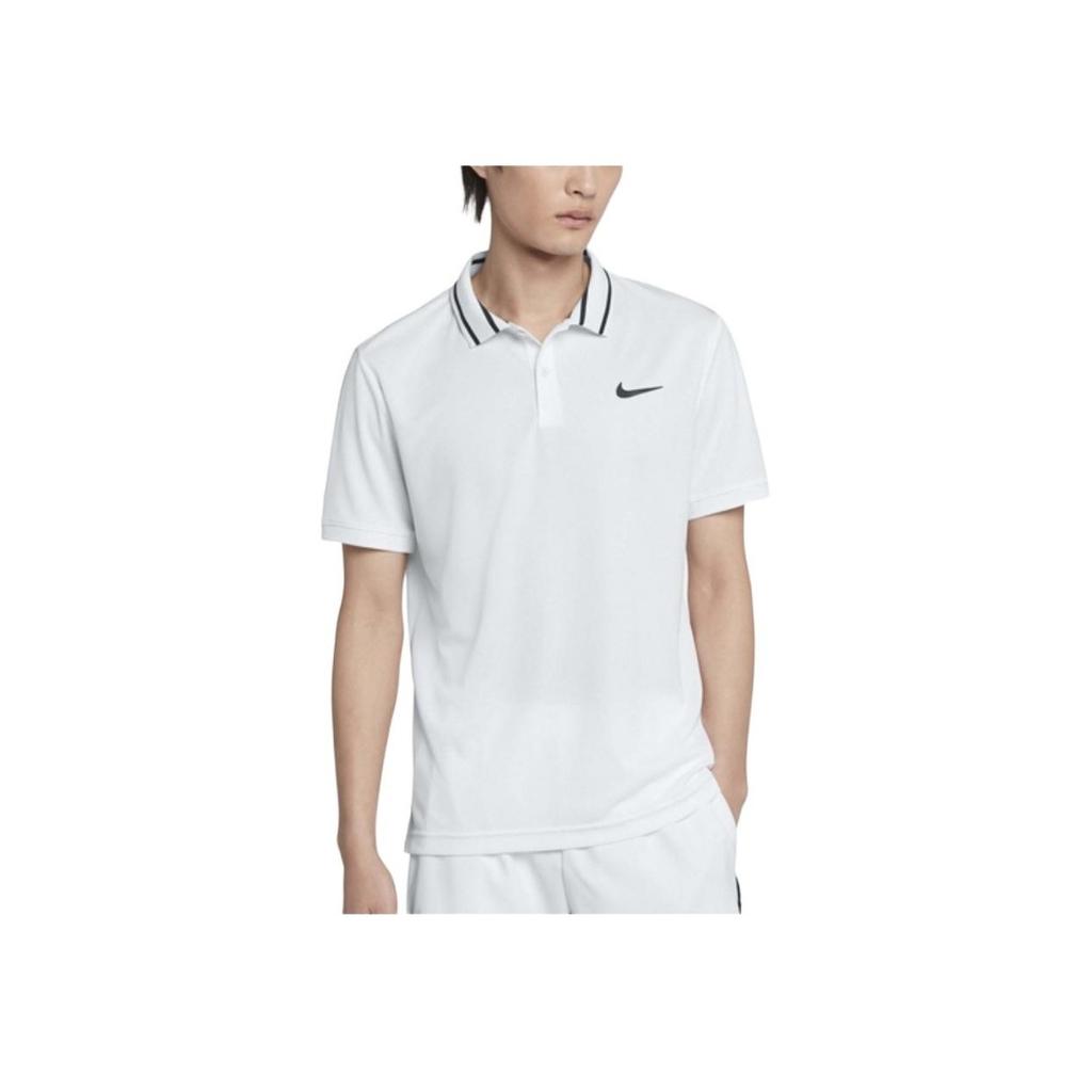 Nike Court Dri-FIT Polo Shirt with Black Collar Men Tops White BV1195-100