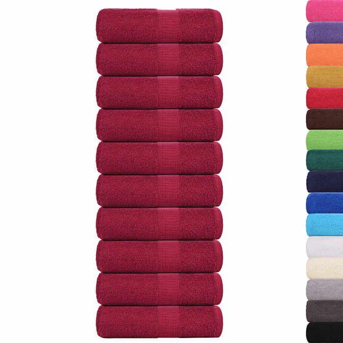 VidaXL Guest Towels 10pcs Burgundy 30x50 Cm 360 G/m² 100% Cotton, Towel, Face Towel, Set of 136733