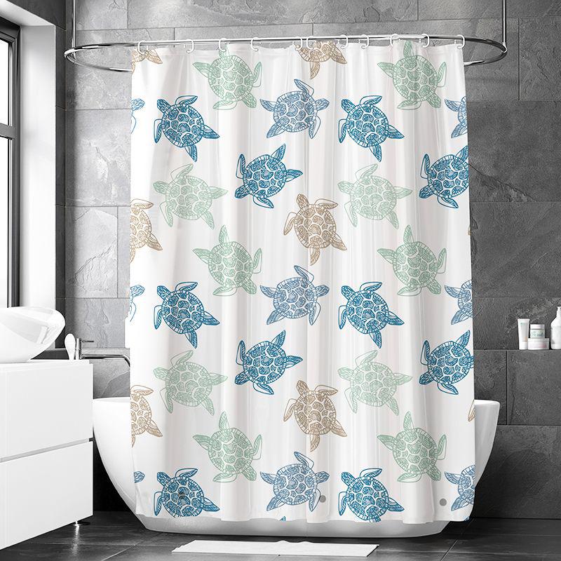 Waterproof Marble Print PEVA Shower Curtain - Moisture-Proof, Thickened Bathroom Partition