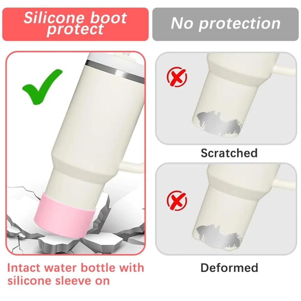Set aus 4 rutschfesten Flaschenhüllen Silikon Überlaufschutz Abdeckung Flaschenzubehör Wasserflaschenuntersetzer