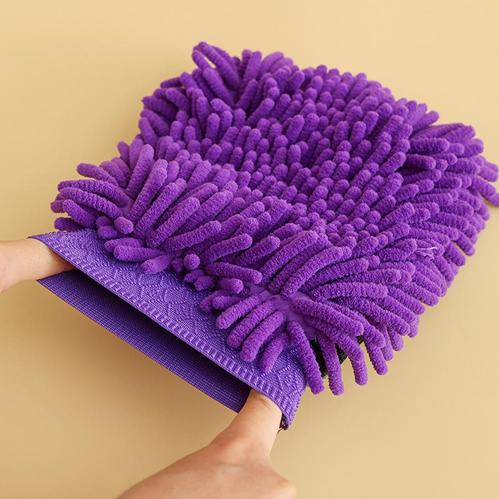 Large Microfiber Car Wash Mitt Waterproof Chenille Gloves Thick Car Cleaning Mitt Wax Detailing Auto Care Double-faced Glove