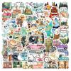 50PCS Outdoor Travel Scenery Sticker Graffiti Cell Phone Helmet Water Cup Car DIY Waterproof PVC Handbook Play Reward Stickers