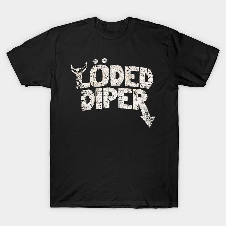 Unisex shirt Cotton Oversize Large Size White Vintage Loded Diper Tshirt