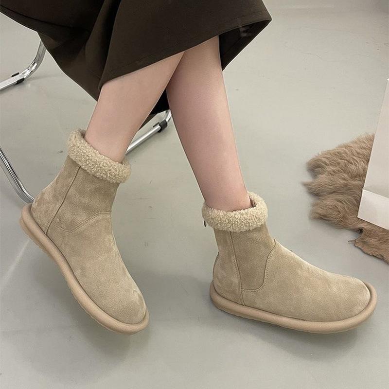 Women's Thick Bottom Fashion a Footstool Hairy Mouth Winter Lightweight Warm Anti Cold Snow Boots Non-slip Casual Sneakers Cotton Boots Fur Shoes