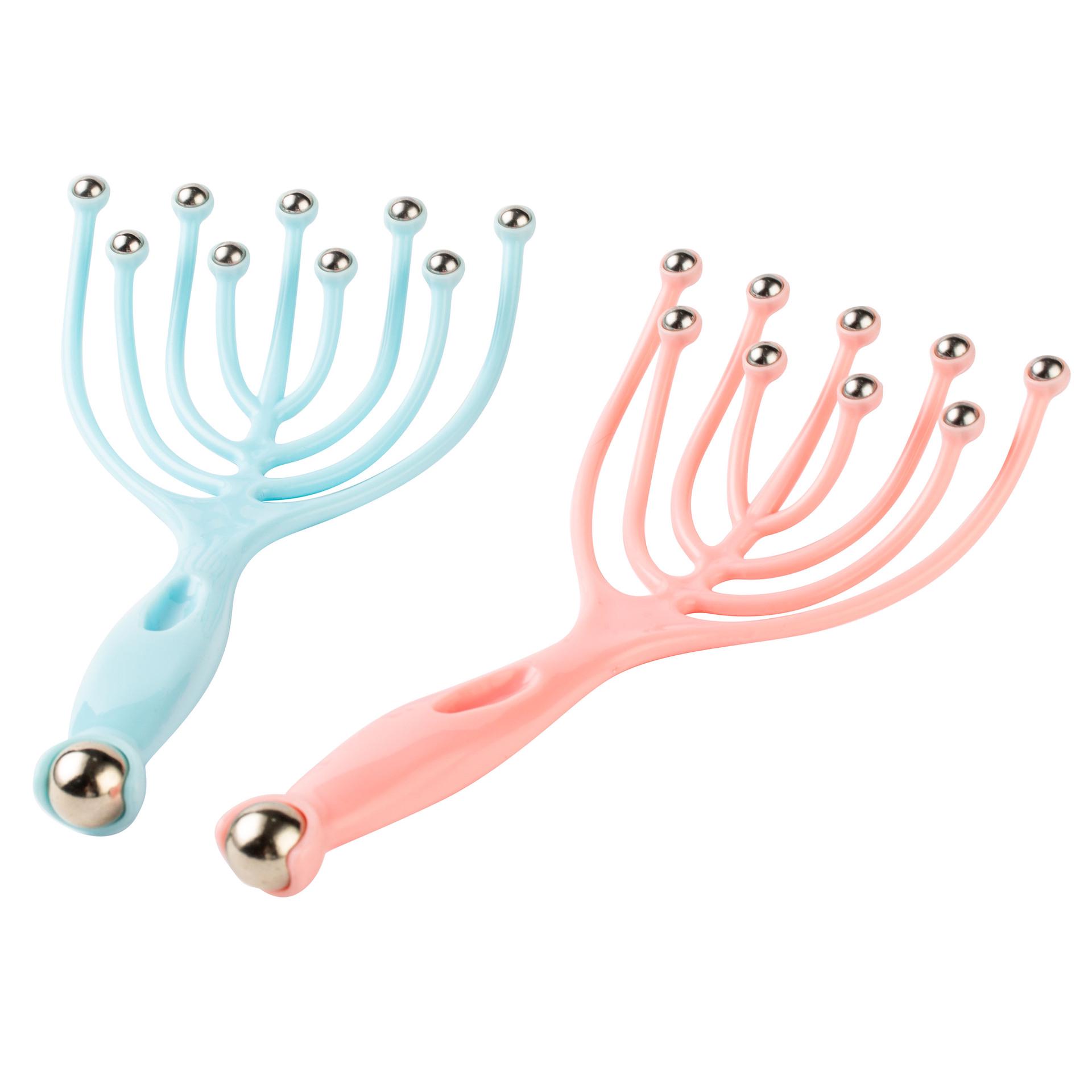 Nine-Claw Scalp Massager & Meridian Relaxation Multi-Use Comb Nine Claw Nine Beads - Pink