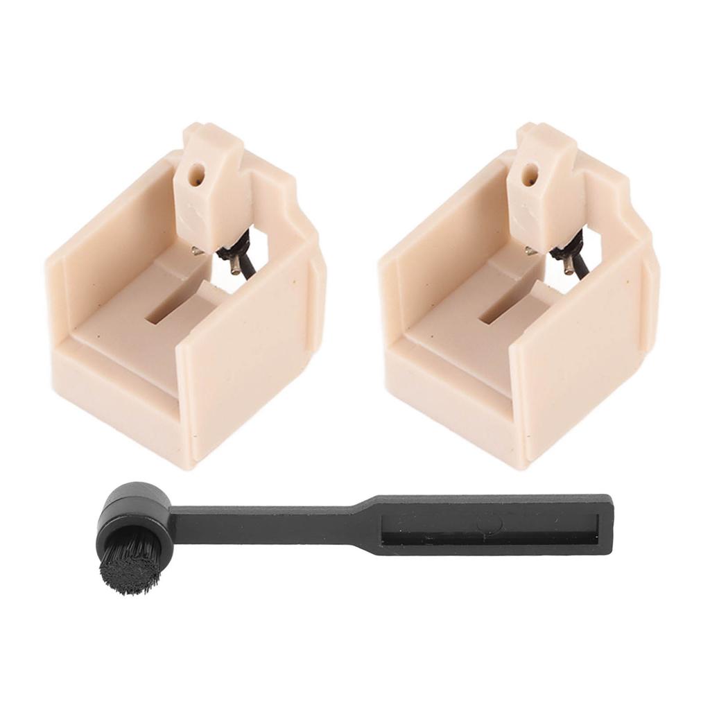 2PCS Record Player Needles Replacement Turntable Needles with Stylus Cleaning Brush for AT LP60 AT P