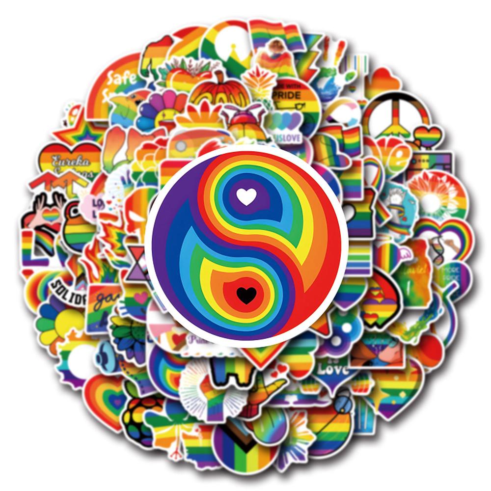 10/30/50/110pcs Cartoon Rainbow Pride Parade Stickers Cool Graffiti Decals DIY Scrapbook Guitar Luggage Bike Decoration Sticker