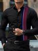 Men's Color Block Stretch Business Casual Long-Sleeved Shirt