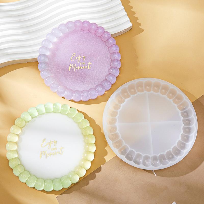 Round Bubble Coaster Silicone Molds For Diy Epoxy Jewelry Storage Tray, Plastic Tray Cement Cup Pad Injection Resin Mold