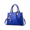 Women's Leather Shoulder Bag Tote Fashion Handbag - Bright Blue - B Bells