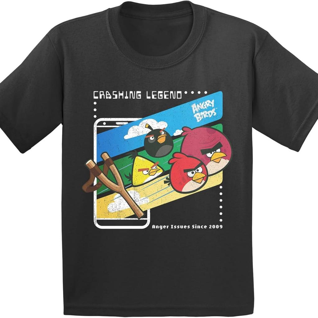Angry Birds Official Alt Crash Legend Short Sleeve 100% Cotton Printed T-Shirt for Boys, Girls, Unisex