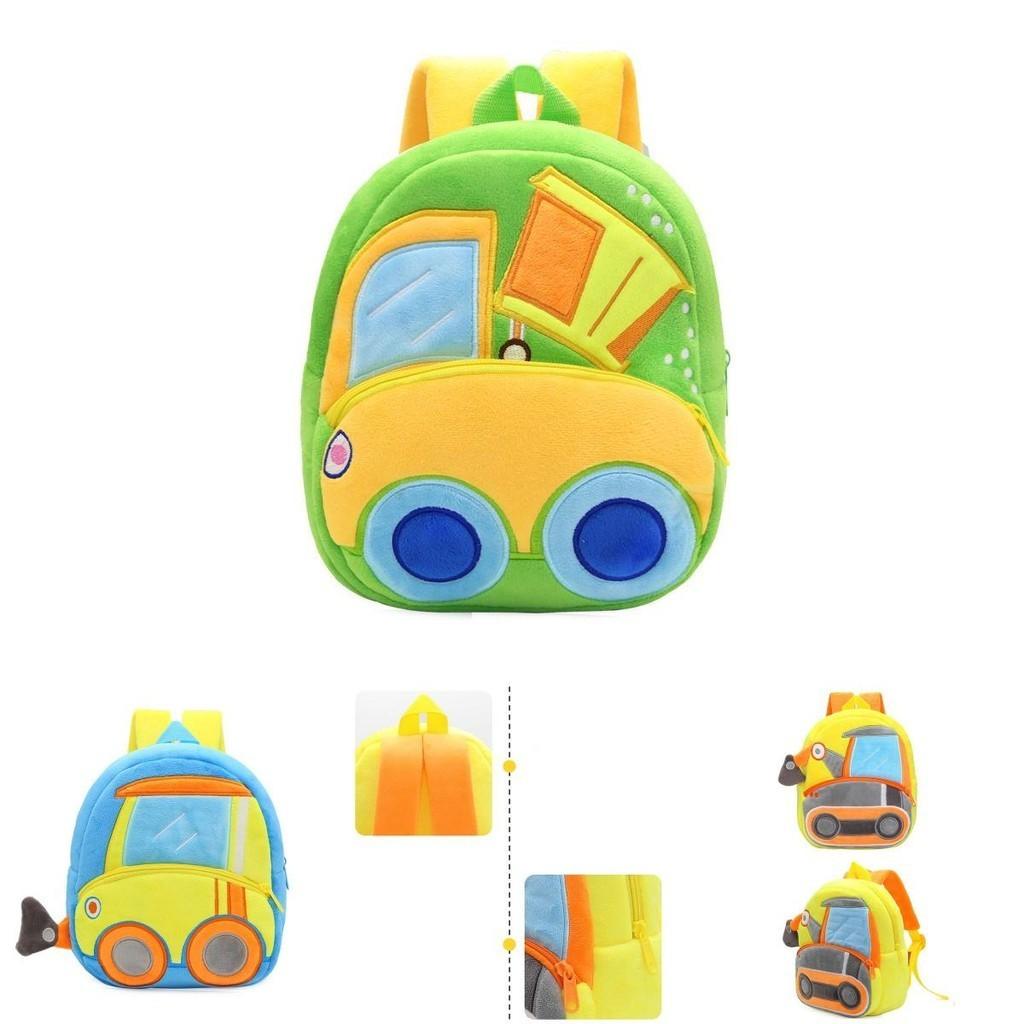 Entzückender Kinder Plüschrucksack mit Cartoon Bagger Design für Kleinkinder und Kindergarten