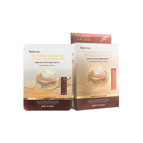 

Farmstay Rice & Bifida Complexion Perfect Cream Mask Sheet Brightening & Nourishing 23ml × 10pcs