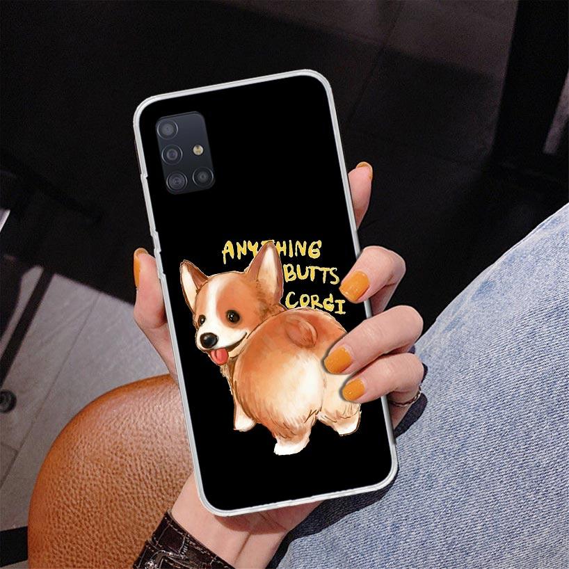 Cartoon Corgi Cute Dog Phone Case For Samsung Galaxy A52 A32 A22 A12 A51 A31 A50S A30S A20S A10S Note 20 Ultra 10 Plus S10 A72 A