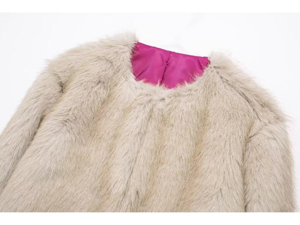 INS High-End Women's Faux Fur Fluffy Coat - Autumn/Winter Loose Warm Cardigan