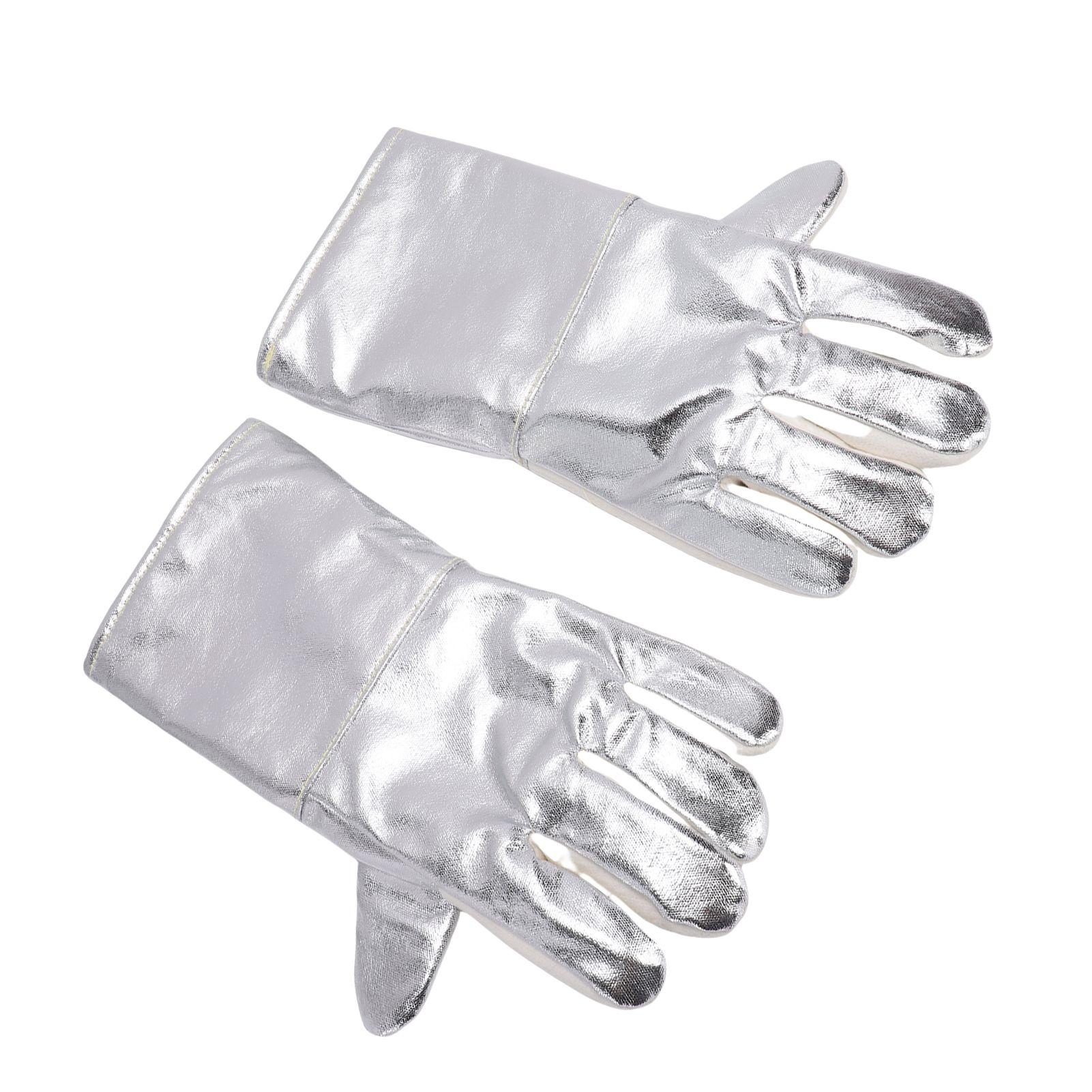 

Kitchen Oven Gloves Cowhide Aluminum Foil Heat Proof proof BBQ Gloves for Grilling Cooking Baking Camping