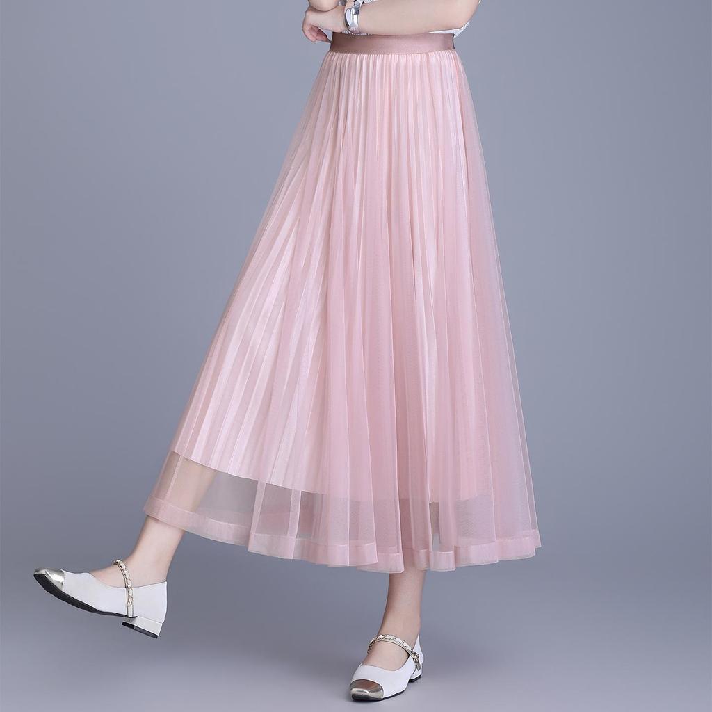 Purple Sequined A-Line Half-Skirt: Fashionable, Slimming, Versatile, with a Large Hem for a Loose Fit.
