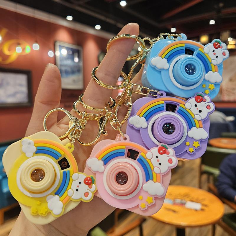 Niedliche Mini-Projektionskamera Cartoon Leuchtendes Projektionslicht Damenhandtasche Schlüsselanhänger Anhänger