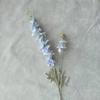 2 Fork Flocking Delphinium Flower Branch Silk Artificial Flowers for Home Wedding Hotel Decoration Fleur Artificielle 1PC Flower
