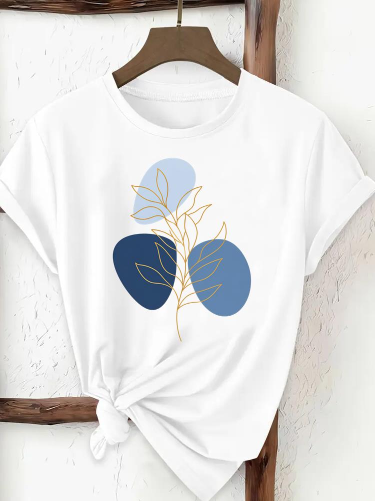 (Asian Size) trend flower sweet 90s Clothing T Shirt Print Female Woman Women Fashion Tee Top Short Sleeve Graphic T-shirts