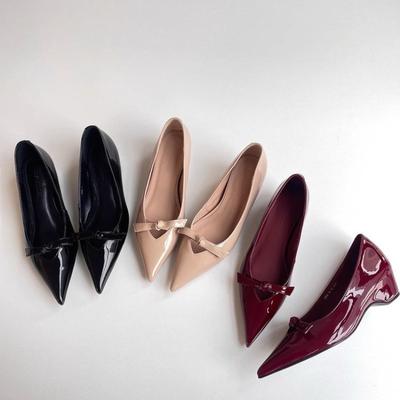 Mode Femmes Ballerines Nouveaux Chaussures Plates à Nœud Papillon pour Femmes Ballerines Bout Pointu Slip-on Mocassins Paresseux Baskets Décontractées Confortables Femmes