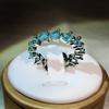 Simulated Paraiba Tourmaline Ring European and American Light Luxury Colored Love Ring