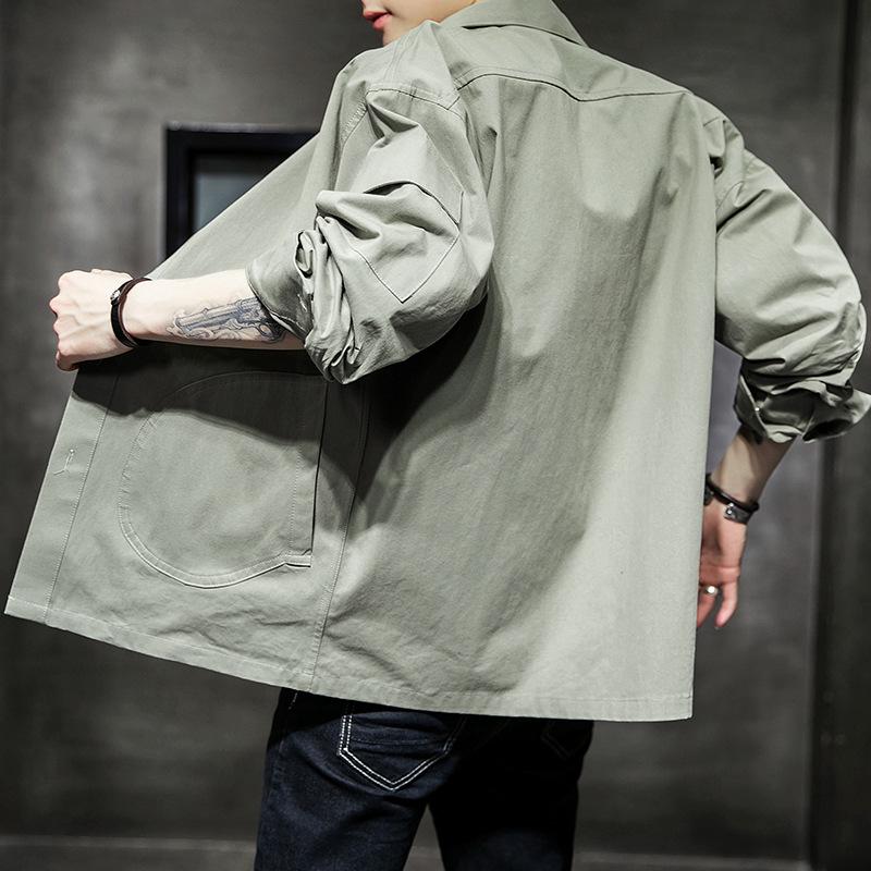 Cămașă de primăvară pentru bărbați, jachetă casual pentru tineri, cămașă de bumbac pentru bărbați, la modă 